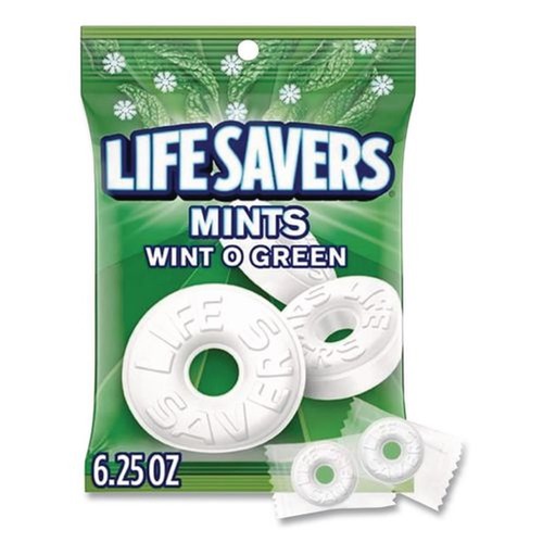 Snacks | LifeSavers NFG885041 6.25 oz. Bag Individually Wrapped Hard Candy Mints - Wint-O-Green image number 0