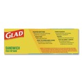 Food Trays, Containers, and Lids | Glad 60771 6.5 in. x 5.5 in. Fold-Top Sandwich Bags - Clear (2160/Carton) image number 10
