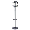 Wall Racks & Hooks | Alba PMSTAN3N 15w x 15d x 69.3h Stan3 8-Knob Steel Coat Rack - Black image number 0