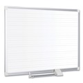 White Boards | MasterVision MA0594830 48 in. x 36 in. Ruled Magnetic Steel Dry Erase Planning Board - White Surface/Satin Aluminum Frame image number 1
