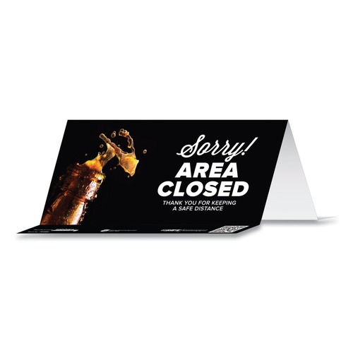 Floor Signs & Safety Signs | Tabbies 79186 BeSafe Messaging 8 in. x 3.87 in. Table Top Tent Card - Black (100/Carton) image number 0