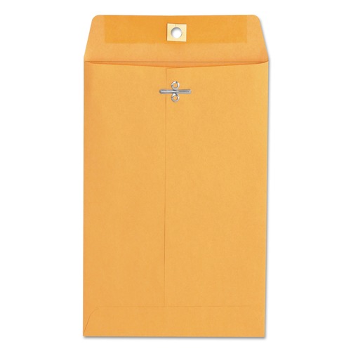 Envelopes & Mailers | Universal UNV35260 6 in. x 9 in. #55 Square Flap Gummed/Clasp Envelope - Brown Kraft (100/Box) image number 0