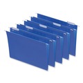 Back to School Sale | Universal UNV14116EE Deluxe Bright Color 1/5-Cut Tab Letter Size Hanging File Folders - Blue (25/Box) image number 1