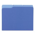 File Folders | Universal UNV12301 1/3-Cut Assorted Tab Interior File Folders - Letter Size, Blue (100/Box) image number 2