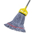 Mops | Rubbermaid Commercial FGA25206BL00 Web Foot Shrinkless Cotton/Synthetic Medium Wet Mop Head (6/Carton) image number 2