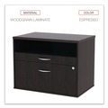 Office Filing Cabinets & Shelves | Alera ALELS583020ES Open Office Desk Series 29.5 x 19.13 x 22.88 Legal/Letter Low File 2-Drawer Cabinet Credenza - Espresso image number 6