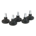 Office Chair Casters | Master Caster 70178 2 in. x 1.38 in. Glide Grip Ring Type B Stem Low Profile Bell Glides - Matte Black (5/Set) image number 1