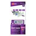 Label & Badge Holders | Avery 71200 The Mighty Badge 3 in. x 1 in. Horizontal Laser Name Badge Holder Kit - Silver (4/Pack) image number 0