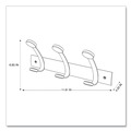 Wall Racks & Hooks | Alba PMV3 45 lb Capacity 3-Peg Wooden Coat Hook Wall Rack - Brown/Silver image number 2
