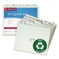 File Folders | Smead 50376 1/5-Cut Tab A to Z 8.5 in. x 11 in. Alphabetic Top Tab Indexed File Guide Set - Green (25/Set) image number 3