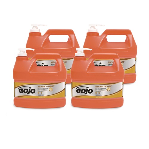  | GOJO Industries 0945-04 Natural Orange 1 gal. Smooth Hand Cleaner - Citrus Scent (4/Carton) image number 0