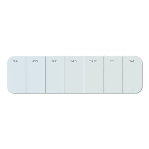 White Boards | U Brands 3688U00-01 20 x 5.5 Undated One-Week Cubicle Glass Dry Erase Board - White Surface image number 0
