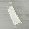 Cutlery | Boardwalk BWKSCHOOLKITPP 5.31 in. Mediumweight Plastic School Cutlery Napkin/Spork/Straw Kit - White (1000/Carton) image number 3