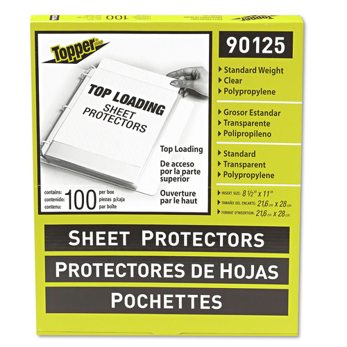 Sheet Protectors | C-Line 90125 8.5 in. x 11 in. 3-Hole Punched Top-Load Polypropylene Sheet Protectors - Clear (100/Box) image number 0