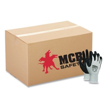 CLEANING GLOVES | MCR Safety 9673L Economy Foam Nitrile Gloves - Large, Gray/Black (1 Dozen)
