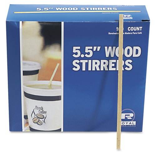 Coffee | AmerCareRoyal R810 5.5 in. Wood Coffee Stirrers (10000/Carton) image number 0