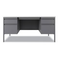 Office Desks & Workstations | Hirsh Industries 22655 60 in. x 30 in. x 29.5 in. Left and Right-Hand Pedestals Box/File Drawer Format Teachers Pedestal Desks - White/Platinum image number 3