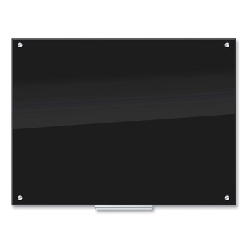 U Brands 171U00-01 47 x 35 Glass Dry Erase Board - Black Surface