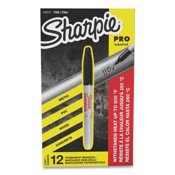 Sharpie 13601 Fine Bullet Tip Industrial Permanent Marker - Black (1-Dozen)
