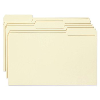 Smead 15338 1/3-Cut Tabs Assorted Legal 0.75 in. Expansion Top Tab File Folders with Antimicrobial Product Protection - Manila (100/Box)
