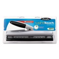 Staple Punches | Swingline A7074026E LightTouch 9/32 in. Holes 12-Sheet Desktop Two- to Three-Hole Punch - Black/Silver image number 2