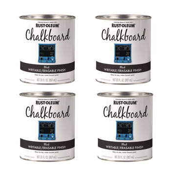PAINTING | Rust-Oleum 301450 Chalkboard Paint, Matte Black, Quart Can, 4/Carton