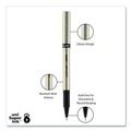 Pens | uni-ball 60052 Deluxe 0.7 mm Stick Roller Ball Pen - Black Ink/Champagne/Black Barrel/Fine (1-Dozen) image number 2