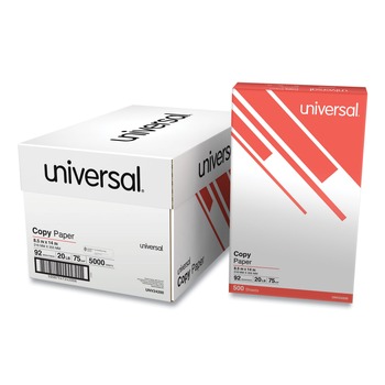 Universal UNV24200 8.5 in. x 14 in. 92 Bright 20 lbs. Bond Weight Legal Size Copy Paper - White (10 Reams/Carton)