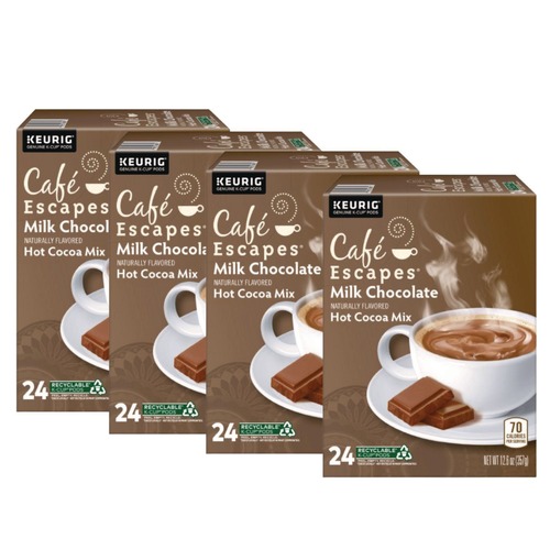 Coffee | Cafe Escapes 5000330121 Hot Cocoa K-Cups - Milk Chocolate (96/Carton) image number 0