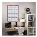 Bulletin Boards | AT-A-GLANCE PM212-28 12-Month (Jan to Dec): 2026 24 in. x 36 in. Vertical/Horizontal Wall Calendar - White/Blue/Red Sheets image number 3