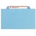 File Folders | Smead 13730 4-Section Pressboard Top Tab Classification Folders with 4 SafeSHIELD Fasteners - Letter Size/Blue (10/Box) image number 2