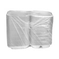 Food Trays, Containers, and Lids | Pactiv Corp. YCN808030000 EarthChoice SmartLock 8.31 in. x 8.35 in. x 3.1 in. Microwaveable MFPP 3-Compartment Hinged Lid Containers - White (200/Carton) image number 3