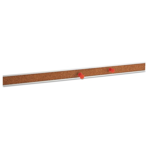 Mailroom Equipment | Universal UNV43424 24 in. x 1 in. Cork Bulletin Bar - Brown Surface, Silver Aluminum Frame image number 0