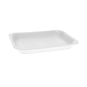 Pactiv Corp. 51P102FS 8.38 in. x 5.88 in. x 1.21 in. #2 Foam Meat Tray - White (500/Carton)