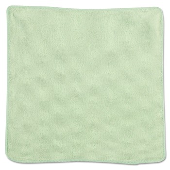 CLEANING CLOTHS | Rubbermaid Commercial 1820578 12 in. x 12 in. Microfiber Cleaning Cloths - Green (24/Pack)