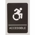 Floor Signs & Safety Signs | Headline Sign 7787 6 x 9 Accessible ADA Sign - Black Face/White Graphics image number 0