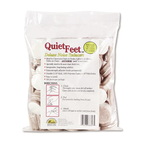 Office & Office Supplies | Master Caster 88847 Quiet Feet 1.25 in. Diameter Deluxe Noise Reducers - Circular Beige (100/Pack) image number 0