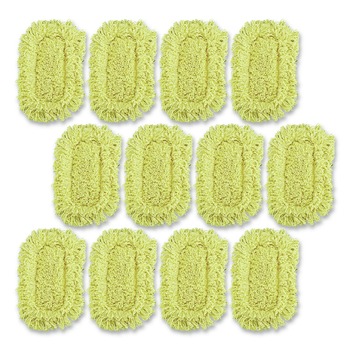 Rubbermaid Commercial FGJ15100YL00 12 in. x 5 in. Trapper Looped-End Dust Mop Head - Yellow (12/Carton)