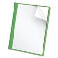 Report Covers & Pocket Folders | Oxford 55807EE 3 Fastener 1/2 in. Capacity Clear Front Report Covers - Green (25/Box) image number 0