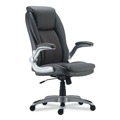 Office Chairs | Alera ALELT4219 Leithen Bonded Leather Midback Chair Supports Up to 275 lbs. - Gray/Silver image number 0