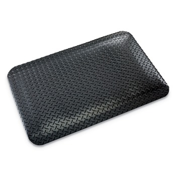 Crown CWNCD0035DB 36 in. x 60 in. Vinyl Industrial Deck Plate Anti-Fatigue Mat - Black