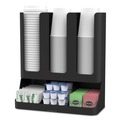 Breakroom Supplies | Mind Reader UPRIGHT6BLK 11.5 in. x 6.5 in. x 15 in. 6-Section Flume Upright Coffee Condiment/Cup Organizer - Black image number 3