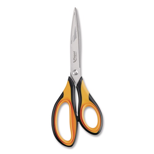 Arts & Crafts Supplies | Maped Helix 697710 8.25 in. Long Ultimate Soft Grip Multipurpose Scissors - Straight Orange/Black Handle image number 0