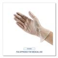 Disposable Gloves | Boardwalk BWK365MCT 2.6 mil 9.5 in. Long Powder-Free General Purpose Vinyl Gloves - Medium, Clear (100/Box, 10 Boxes/Carton) image number 8