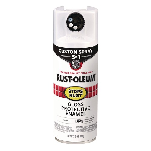 Painting | Rust-Oleum 376886 Stops Rust 5-in-1 Spray Paint, Gloss White, 12 oz Aerosol Can image number 0