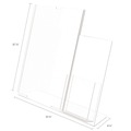 Desk Shelves | Deflecto 599401 Superior Image 13.5 in. W x 4.25 in. D x 10.88 in. H Slanted Sign Holder with Side Pocket - Clear image number 2