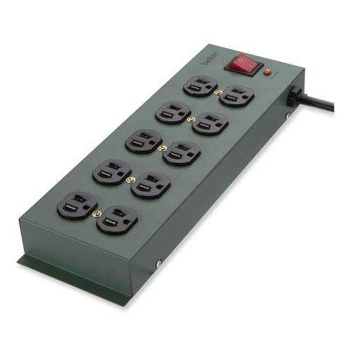 Surge Protectors | Belkin F9D1000-15 885 J 10 AC Outlets 15 ft. Cord Metal SurgeMaster Surge Protector - Dark Gray image number 0