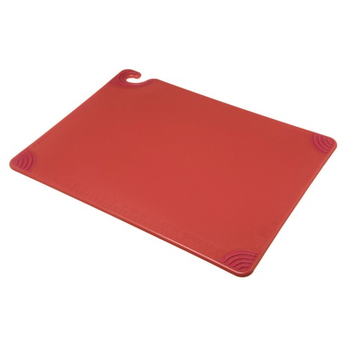 Food Service | San Jamar SAN CBG182412RD 24 in. x 18 in. x 0.5 in. Saf-T-Grip Plastic Cutting Board - Red image number 0