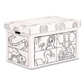 Arts & Crafts Supplies | Bankers Box 1231701 At Play Color in Toy Box Animal Design 1 Section 5.25 Cu Ft 28-in x 18-in x 18-in White/Black image number 1