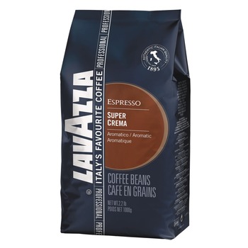 Lavazza 4202 2.2 lb Super Crema Vacuum-Packed Whole Bean Coffee Bag - Espresso